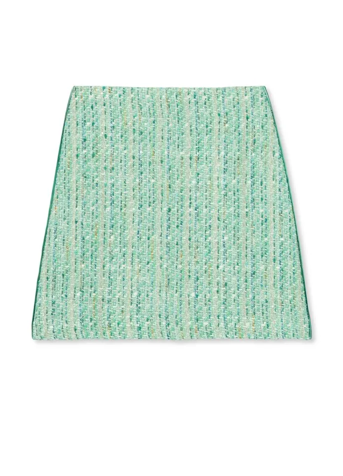 St John Skirts Women Lurex Tweed Short Skirt Jade Multi