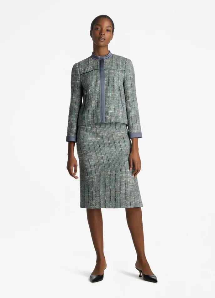 St John Skirts Women Lurex Tweed Skirt Slate Multi St John Skirts Women Lurex Tweed Skirt Slate Multi