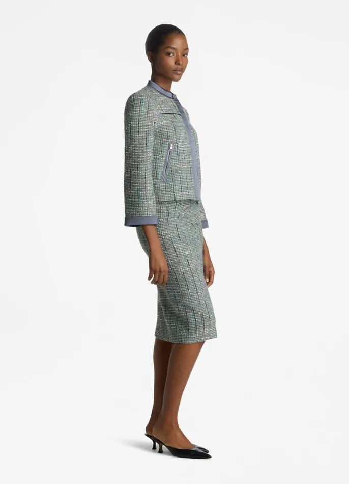St John Skirts Women Lurex Tweed Skirt Slate Multi St John Skirts Women Lurex Tweed Skirt Slate Multi