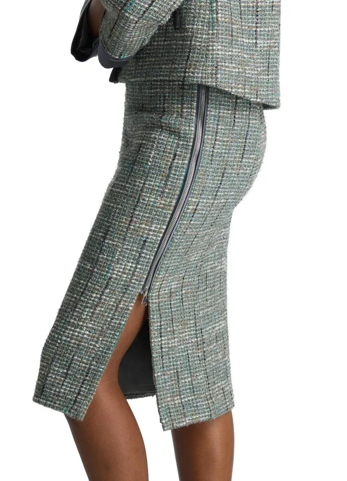 St John Skirts Women Lurex Tweed Skirt Slate Multi St John Skirts Women Lurex Tweed Skirt Slate Multi