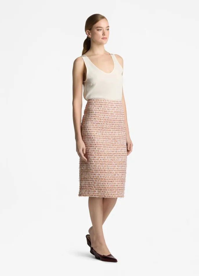 St John Skirts Women Multi Tweed Skirt Blossomdark Claret Multi St John Skirts Women Multi Tweed Skirt Blossomdark Claret Multi