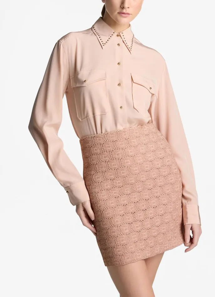 St John Skirts Women Pointelle Knit Skirt Light Blossomcopper Lurex Multi St John Skirts Women Pointelle Knit Skirt Light Blossomcopper Lurex Multi