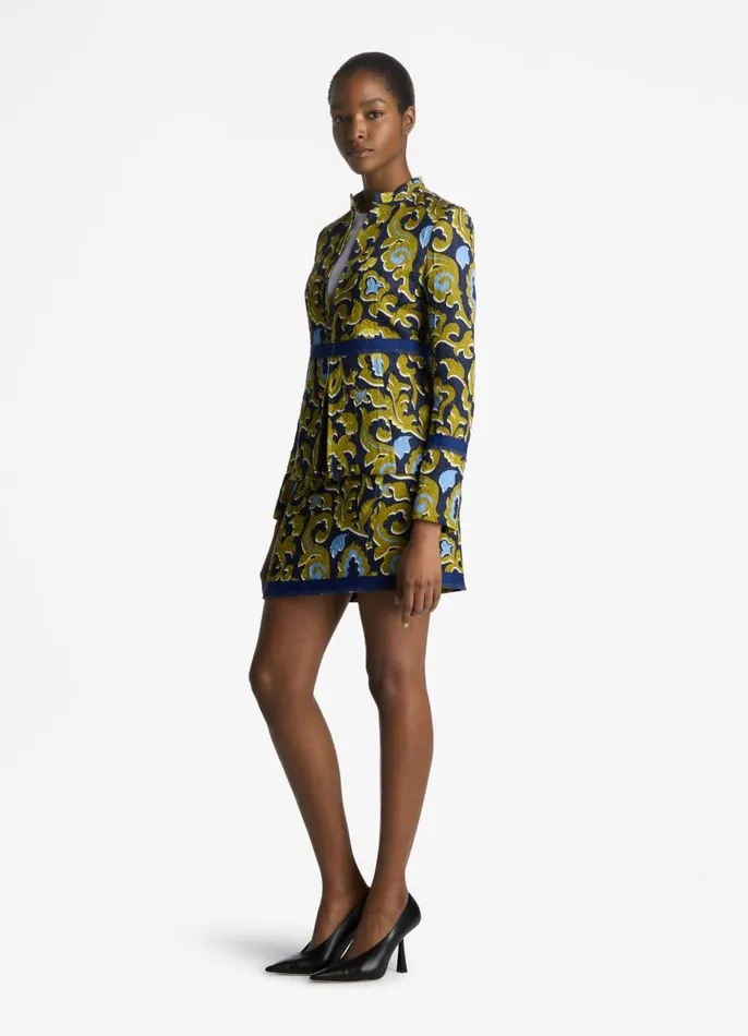 St John Skirts Women Silk Jacquard Paisley Skirt Royal Blue Multi St John Skirts Women Silk Jacquard Paisley Skirt Royal Blue Multi