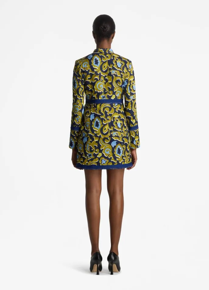 St John Skirts Women Silk Jacquard Paisley Skirt Royal Blue Multi St John Skirts Women Silk Jacquard Paisley Skirt Royal Blue Multi