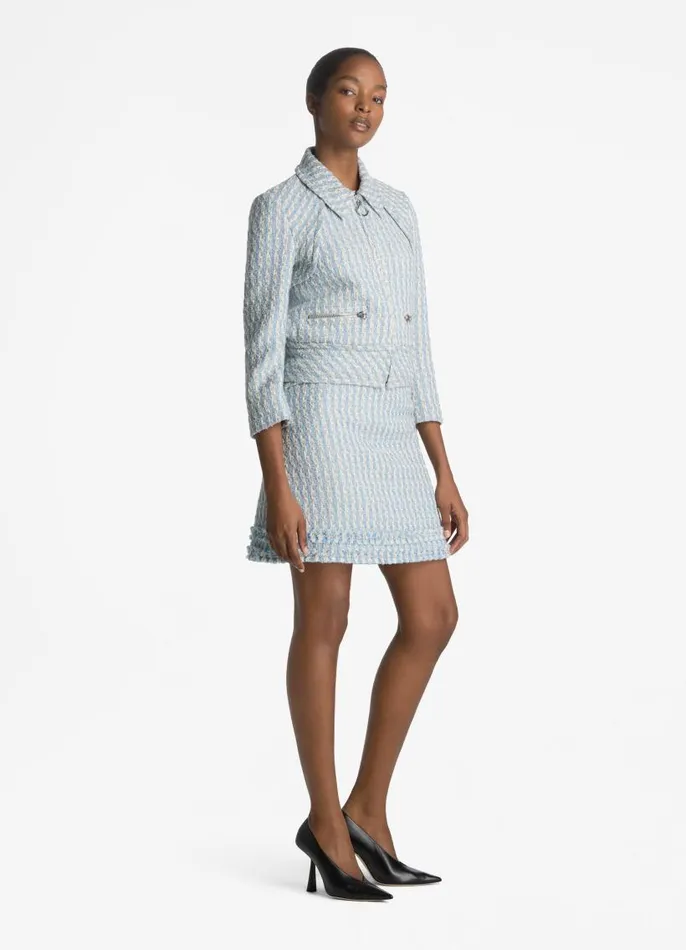St John Skirts Women Textured Multi Tweed Skirt Powder Bluewhite Multi St John Skirts Women Textured Multi Tweed Skirt Powder Bluewhite Multi
