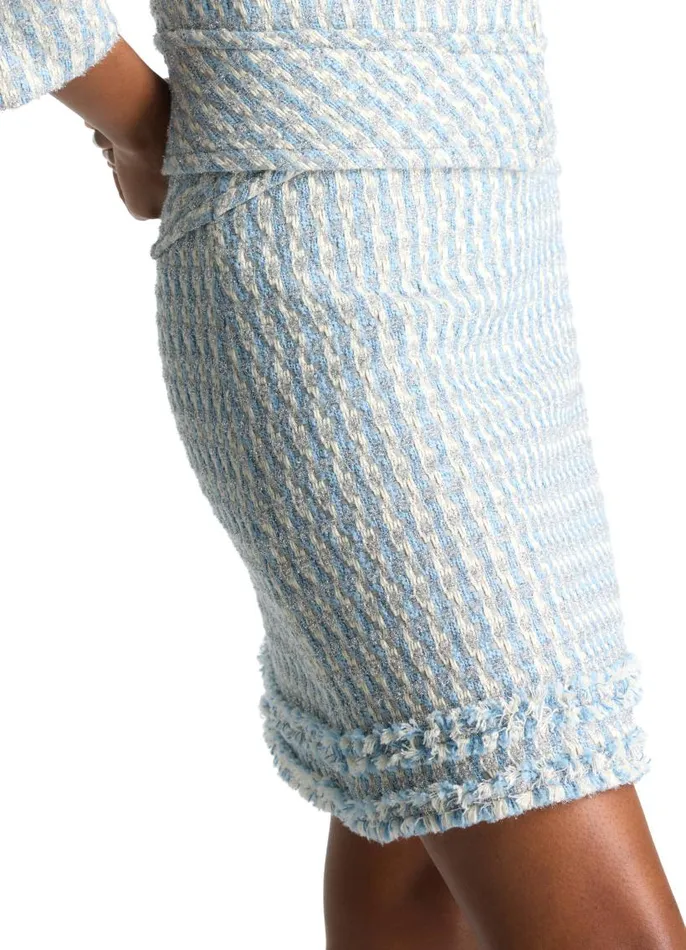 St John Skirts Women Textured Multi Tweed Skirt Powder Bluewhite Multi St John Skirts Women Textured Multi Tweed Skirt Powder Bluewhite Multi