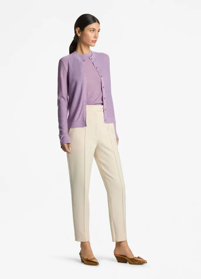 St John Sweaters Women Lurex Jersey Knit Cardigan Amethyst St John Sweaters Women Lurex Jersey Knit Cardigan Amethyst