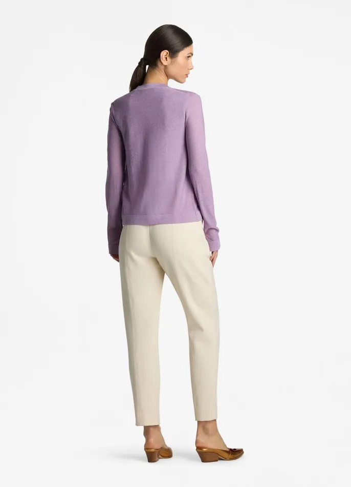 St John Sweaters Women Lurex Jersey Knit Cardigan Amethyst St John Sweaters Women Lurex Jersey Knit Cardigan Amethyst