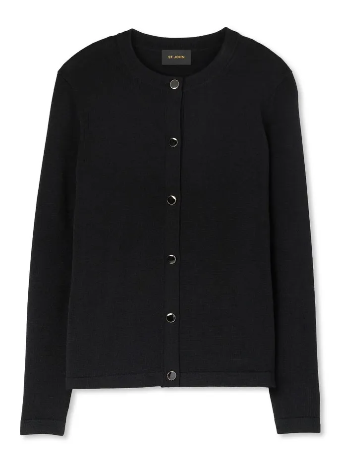 St John Sweaters Women Santiago Knit Cardigan Black