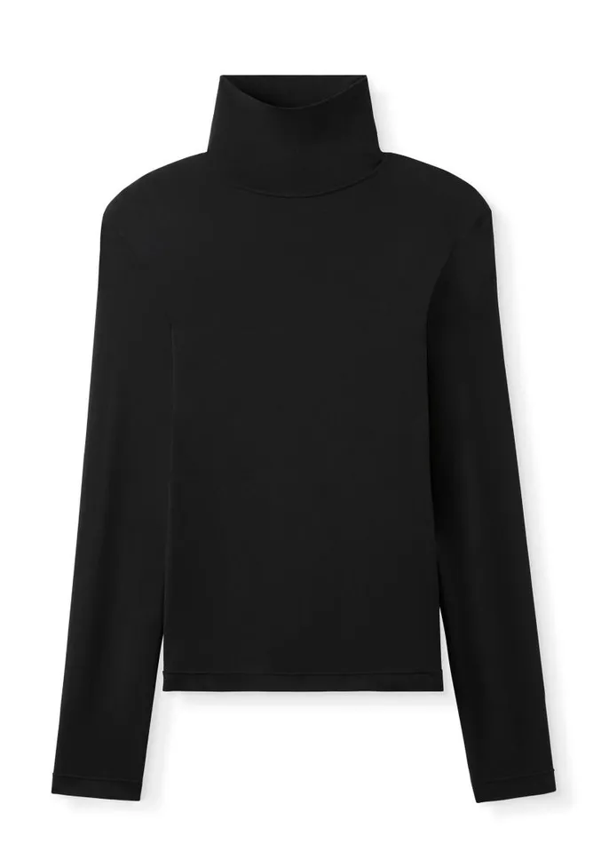 St John Tops and Shells Women Long Sleeve Jersey Shell Black