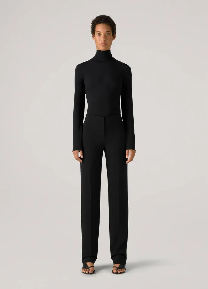 St John Tops and Shells Women Long Sleeve Jersey Shell Black St John Tops and Shells Women Long Sleeve Jersey Shell Black