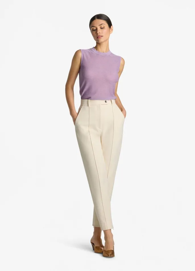 St John Tops and Shells Women Lurex Jersey Knit Shell Amethyst St John Tops and Shells Women Lurex Jersey Knit Shell Amethyst