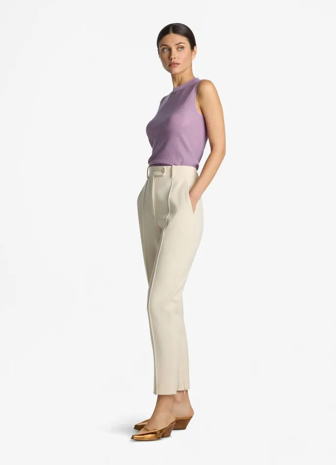 St John Tops and Shells Women Lurex Jersey Knit Shell Amethyst St John Tops and Shells Women Lurex Jersey Knit Shell Amethyst