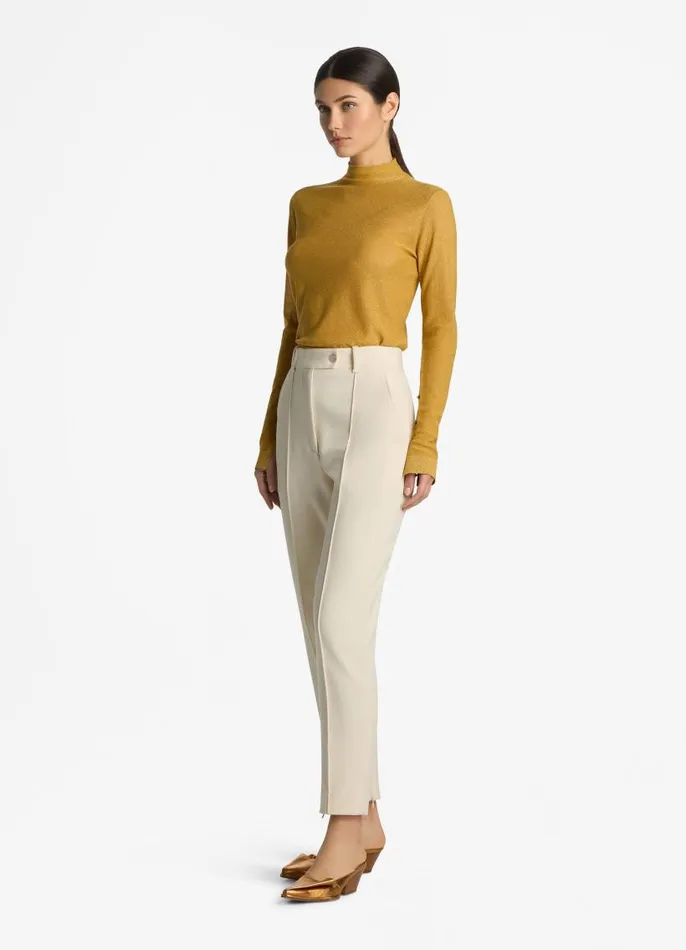 St John Tops and Shells Women Lurex Jersey Knit Turtleneck Sunflower St John Tops and Shells Women Lurex Jersey Knit Turtleneck Sunflower