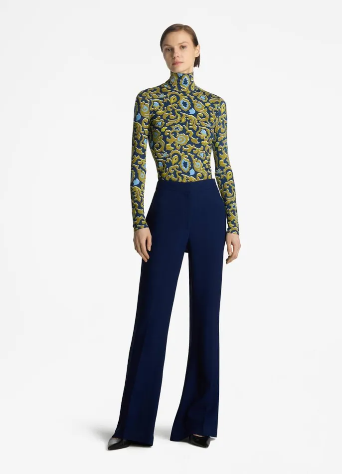 St John Tops and Shells Women Paisley Print Nuda Turtleneck Saddle Multi St John Tops and Shells Women Paisley Print Nuda Turtleneck Saddle Multi