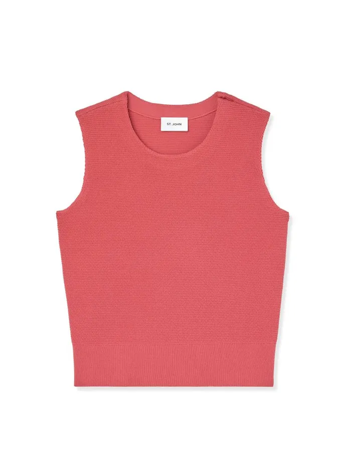St John Tops and Shells Women Pique Knit Shell Rose