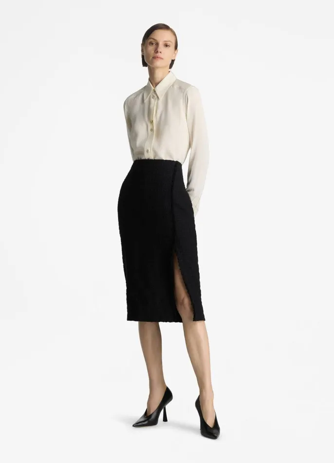 St John Tops and Shells Women Silk Crepe De Chine Blouse Ecru St John Tops and Shells Women Silk Crepe De Chine Blouse Ecru