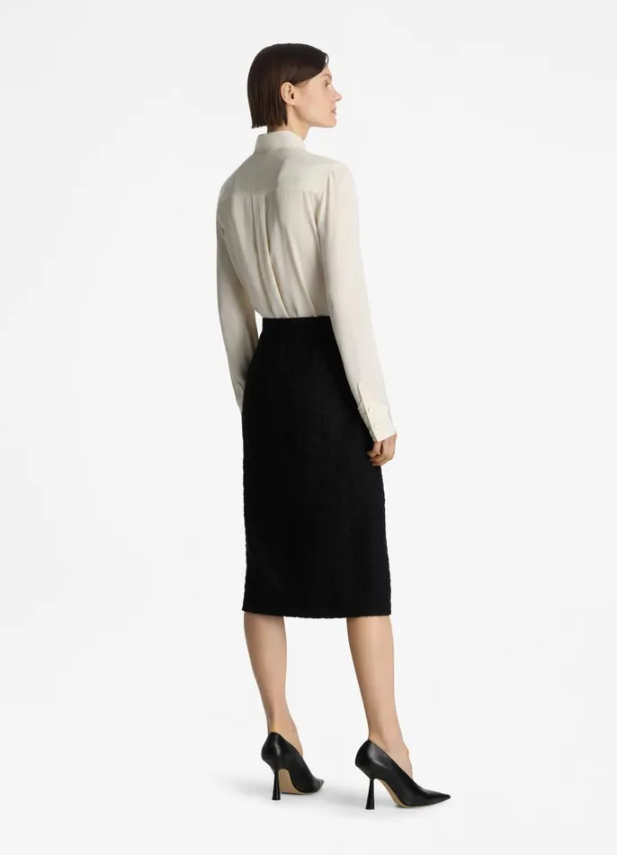 St John Tops and Shells Women Silk Crepe De Chine Blouse Ecru St John Tops and Shells Women Silk Crepe De Chine Blouse Ecru