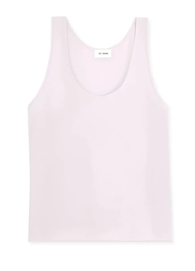 St John Tops and Shells Women Silk Crepe De Chine Shell Ecru