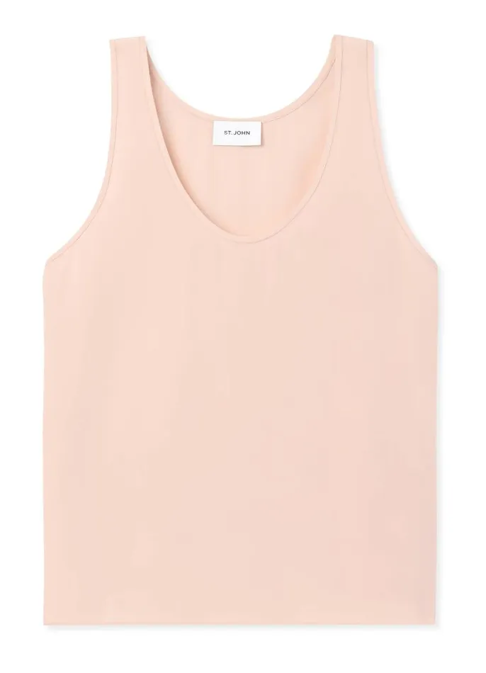 St John Tops and Shells Women Silk Crepe De Chine Shell Light Blossom