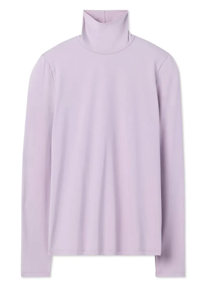 St John Tops and Shells Women Solid Nuda Turtleneck Sea Green