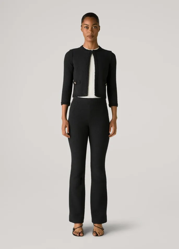 St John Transitional Clothing Women Compact Boucle Knit Pant Black St John Transitional Clothing Women Compact Boucle Knit Pant Black