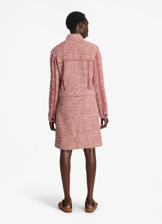 St John Tweed Jackets Women Feather Weight Multicolor Eyelash Tweed Jacket Petal Pinkcranberry Multi St John Tweed Jackets Women Feather Weight Multicolor Eyelash Tweed Jacket Petal Pinkcranberry Multi
