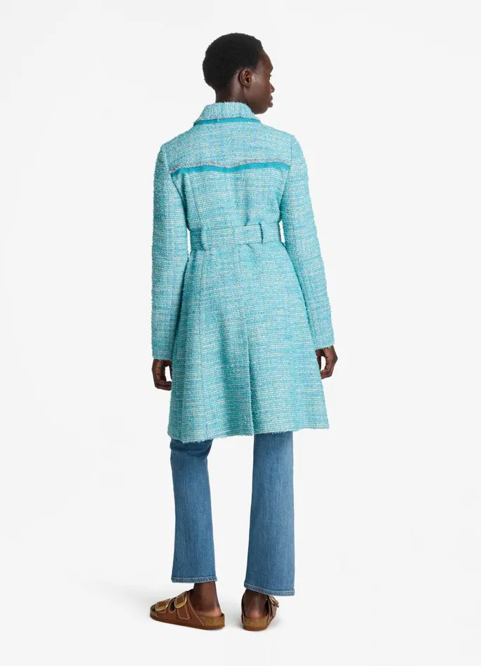 St John Tweed Jackets Women Light Textured Eyelash Tweed Jacket Dark Tealsage Muti St John Tweed Jackets Women Light Textured Eyelash Tweed Jacket Dark Tealsage Muti