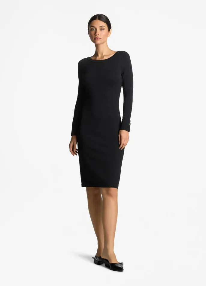 St John Workwear Dresses Women Santiago Knit Bateau Dress Black St John Workwear Dresses Women Santiago Knit Bateau Dress Black