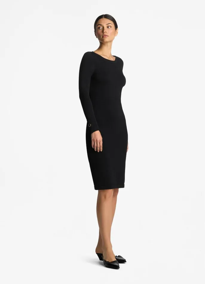 St John Workwear Dresses Women Santiago Knit Bateau Dress Black St John Workwear Dresses Women Santiago Knit Bateau Dress Black