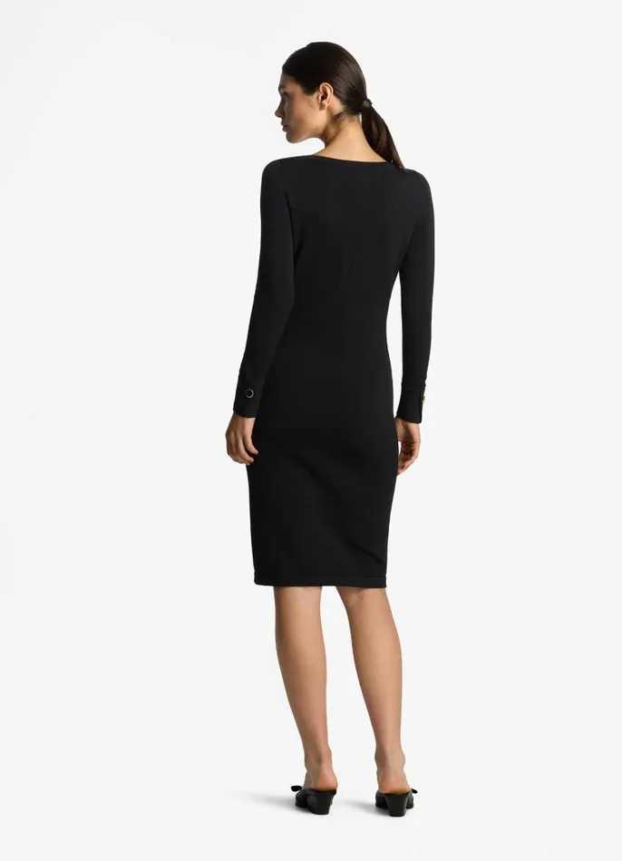 St John Workwear Dresses Women Santiago Knit Bateau Dress Black St John Workwear Dresses Women Santiago Knit Bateau Dress Black