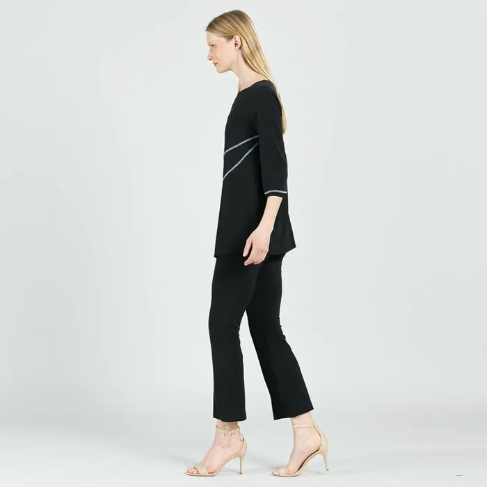 Stitch Line Angle Vent Tunic 8211 BlackWhite 8211 Final Sale Women Clara Sunwoo Tops Tunics
