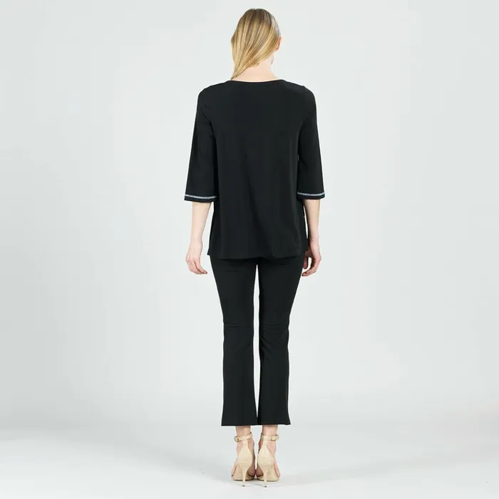 Stitch Line Angle Vent Tunic 8211 BlackWhite 8211 Final Sale Women Clara Sunwoo Tops Tunics