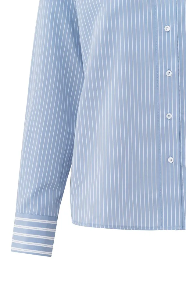 Striped Oversized Blouse With Collar And Long Sleeves Blue Dessin Women YAYA Blouses Striped Oversized Blouse With Collar And Long Sleeves Blue Dessin Women YAYA Blouses
