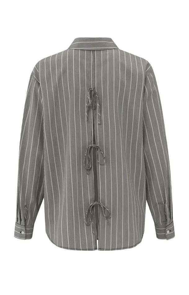 Striped Shirt With Bow Details On The Back Phantom Dessin Women YAYA Blouses Striped Shirt With Bow Details On The Back Phantom Dessin Women YAYA Blouses