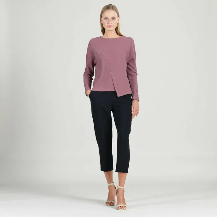 Structured Ribbed Knit 8211 Modern Envelope Hem Sweater 8211 Mauve 8211 Final Sale Women Clara Sunwoo Sweaters Structured Ribbed Knit 8211 Modern Envelope Hem Sweater 8211 Mauve 8211 Final Sale Women Clara Sunwoo Sweaters