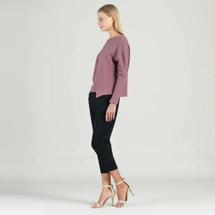 Structured Ribbed Knit 8211 Modern Envelope Hem Sweater 8211 Mauve 8211 Final Sale Women Clara Sunwoo Sweaters