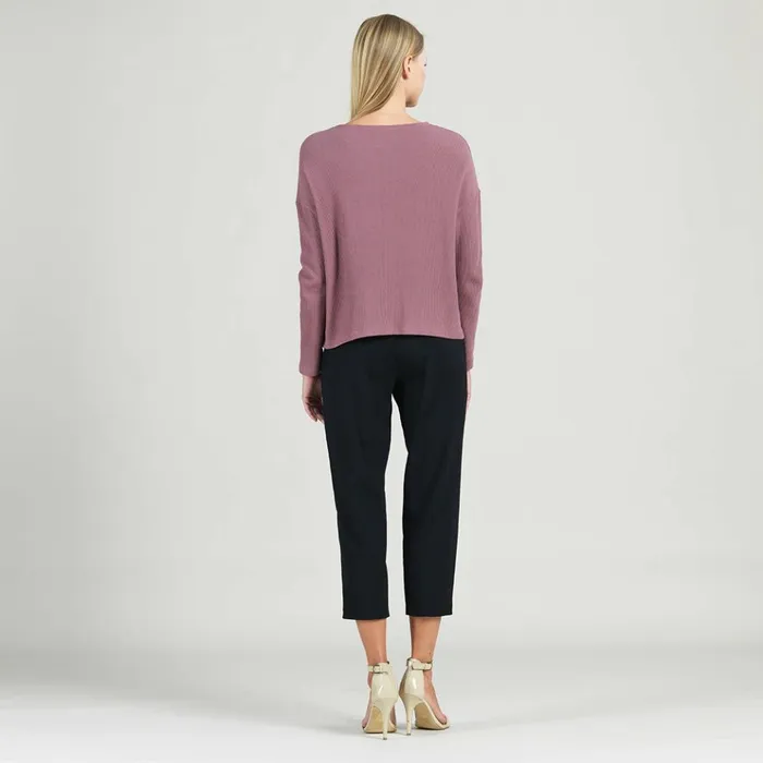 Structured Ribbed Knit 8211 Modern Envelope Hem Sweater 8211 Mauve 8211 Final Sale Women Clara Sunwoo Sweaters