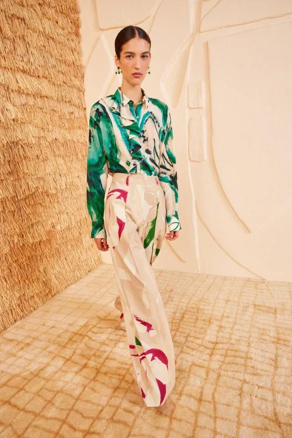 Study Blouse Portrait In Green Women Ulla Johnson Tops