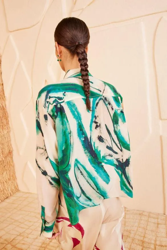 Study Blouse Portrait In Green Women Ulla Johnson Tops Study Blouse Portrait In Green Women Ulla Johnson Tops