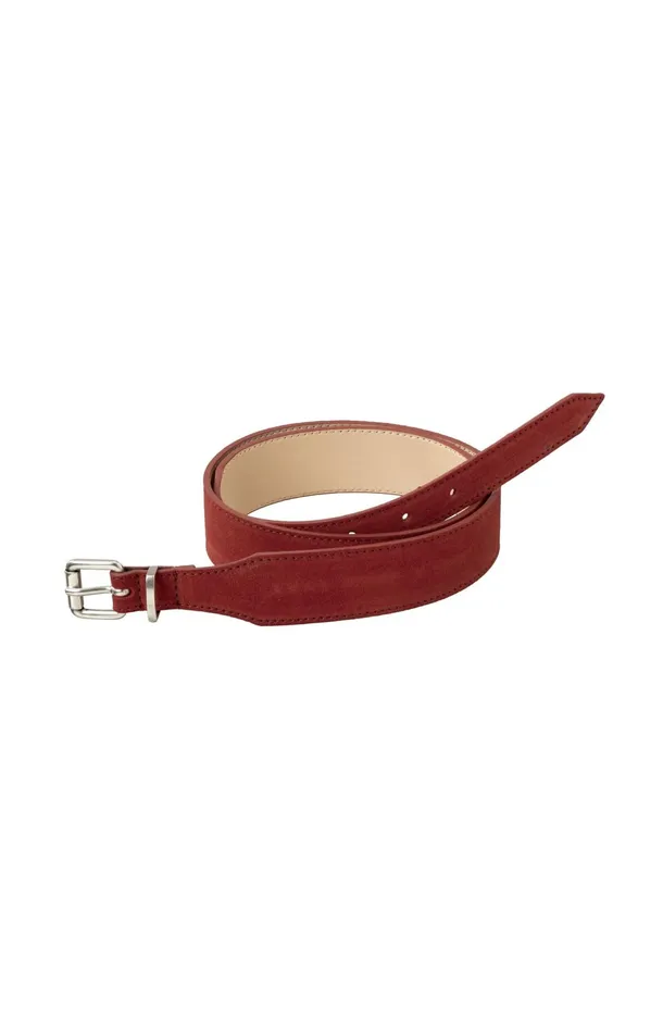 Suede Waist Belt With Square Clasp Arabian Spice Red Women YAYA Belts