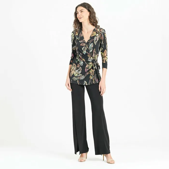 Surplice Faux Wrap Side Tie Tunic 8211 Leaf Colorburst Women Clara Sunwoo Tops Tunics Surplice Faux Wrap Side Tie Tunic 8211 Leaf Colorburst Women Clara Sunwoo Tops Tunics