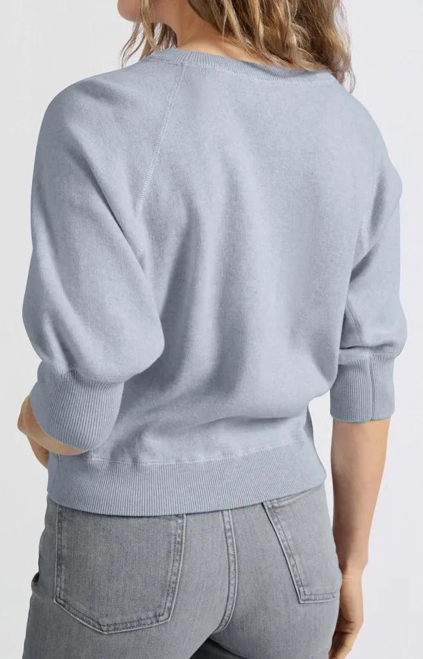 Sweater With Raglan Sleeves And Round Neck Gray Dawn Blue Melange Women YAYA Sweaters Sweater With Raglan Sleeves And Round Neck Gray Dawn Blue Melange Women YAYA Sweaters