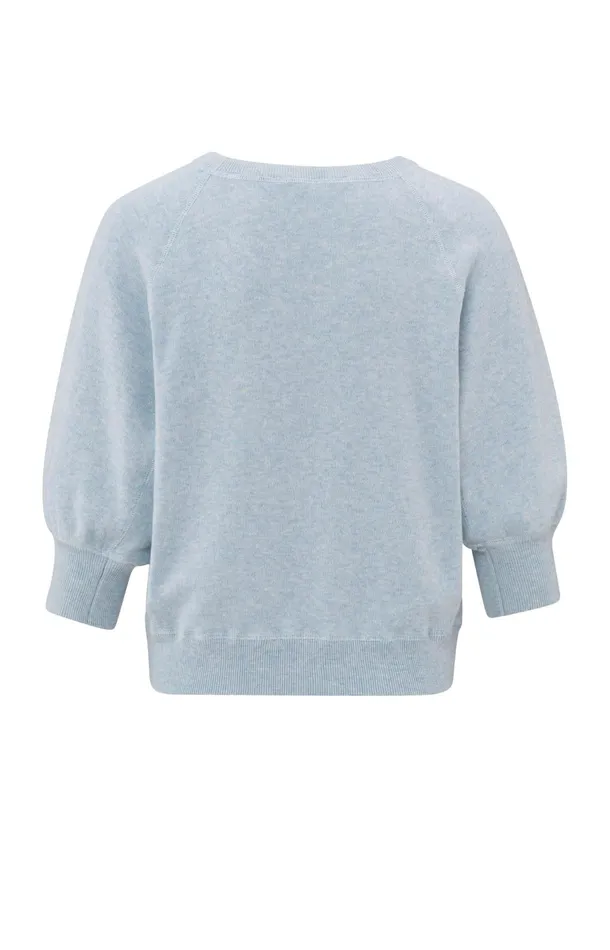 Sweater With Raglan Sleeves And Round Neck Gray Dawn Blue Melange Women YAYA Sweaters Sweater With Raglan Sleeves And Round Neck Gray Dawn Blue Melange Women YAYA Sweaters