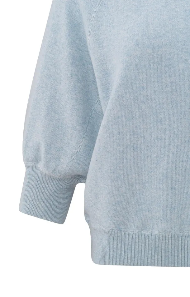 Sweater With Raglan Sleeves And Round Neck Gray Dawn Blue Melange Women YAYA Sweaters Sweater With Raglan Sleeves And Round Neck Gray Dawn Blue Melange Women YAYA Sweaters