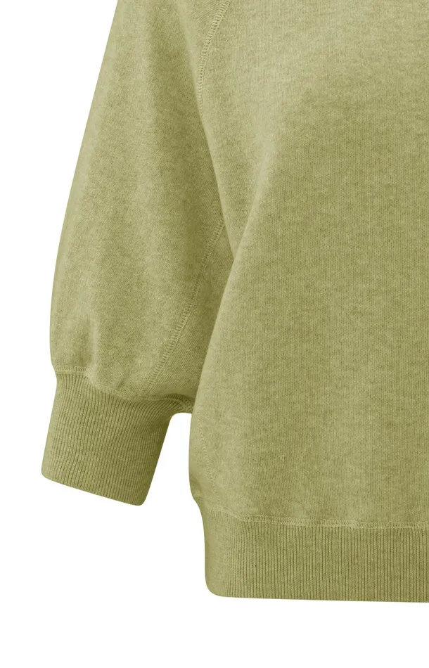 Sweater With Raglan Sleeves And Round Neck Olive Melange Women YAYA Sweaters Sweater With Raglan Sleeves And Round Neck Olive Melange Women YAYA Sweaters
