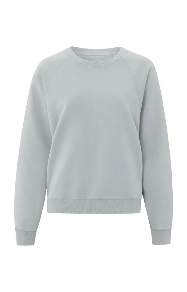 Sweater With Round Neck And Raglan Sleeves Harbor Mist Grey Women YAYA Sweaters Sweater With Round Neck And Raglan Sleeves Harbor Mist Grey Women YAYA Sweaters