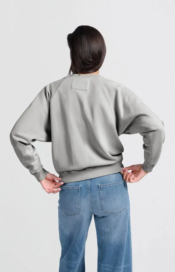 Sweater With Round Neck And Raglan Sleeves Harbor Mist Grey Women YAYA Sweaters Sweater With Round Neck And Raglan Sleeves Harbor Mist Grey Women YAYA Sweaters