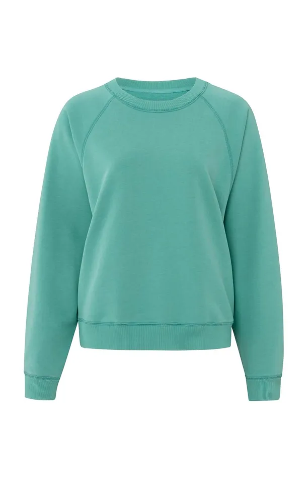 Sweater With Round Neck And Raglan Sleeves Pool Blue Women YAYA Sweaters Sweater With Round Neck And Raglan Sleeves Pool Blue Women YAYA Sweaters