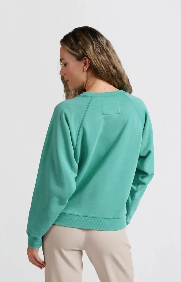 Sweater With Round Neck And Raglan Sleeves Pool Blue Women YAYA Sweaters Sweater With Round Neck And Raglan Sleeves Pool Blue Women YAYA Sweaters